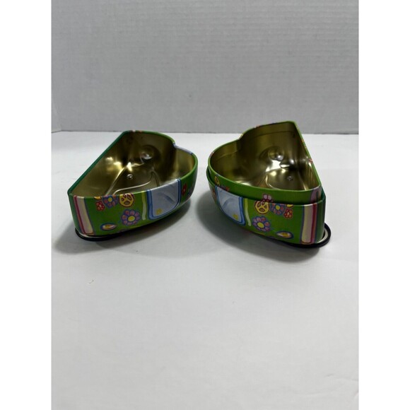 Volkswagen Bug Shape Tin 6" Green With Flowers, Pease Sign Colorful Beetle Car - Picture 7 of 7